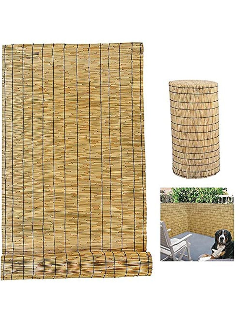 LINGWEI Natural Bamboo Blinds Hanging Sun Shade For Outdoor Indoor Bamboo Hanging Blinds Roman Window Shades Roll Beige 200x122cm  - Image 1