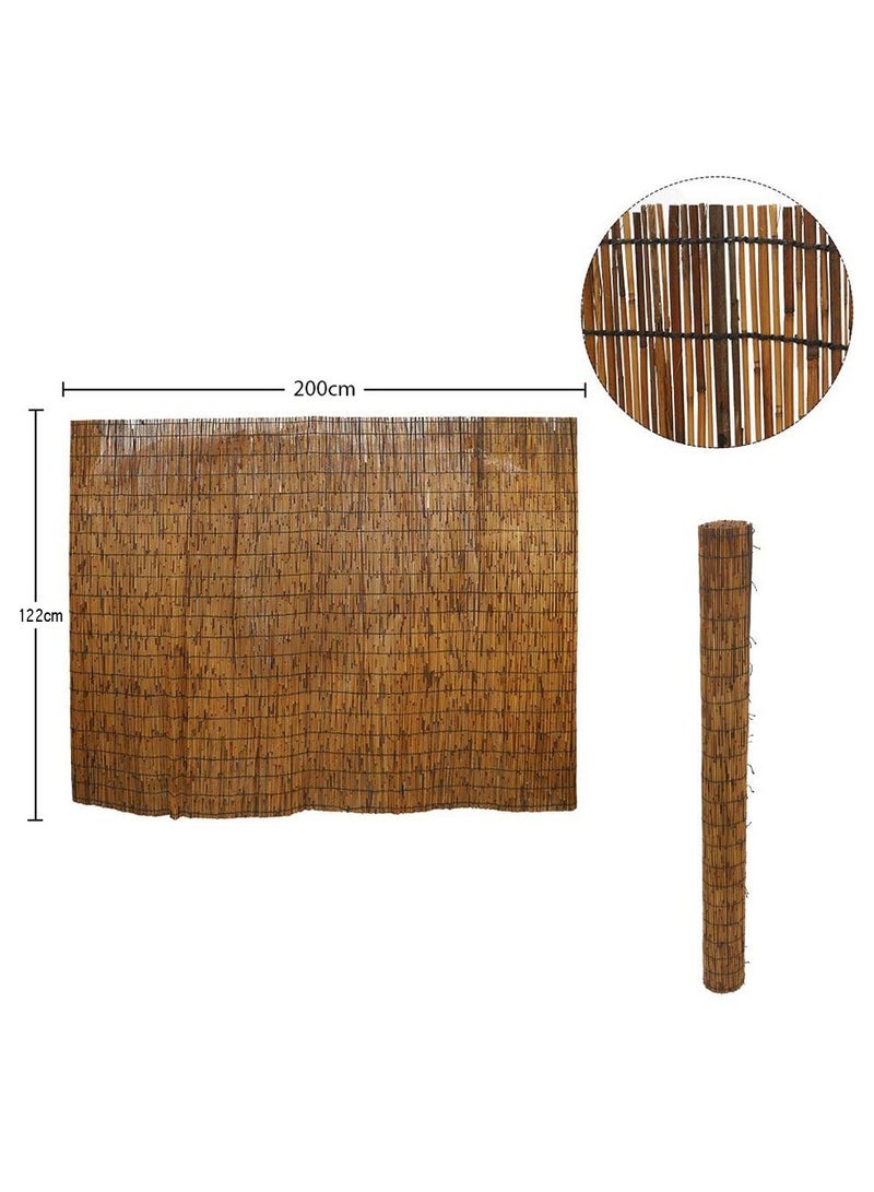LINGWEI Natural Bamboo Blinds Hanging Sun Shade For Outdoor Indoor Bamboo Hanging Blinds Roman Window Shades Roll Beige 200x122cm  - Image 5