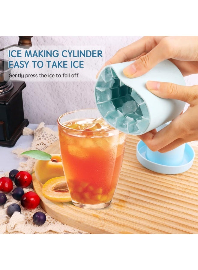 KITCHENOO Cylinder Silicone Ice Cube Mold, New 3D Ice Cubes Maker, Decompress Ice Lattice, Press-Type Easy-Release Ice Cup  - Image 4