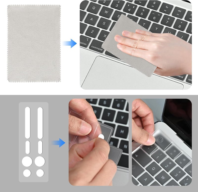 إيوكو غطاء لوحة مفاتيح متوافق مع MacBook Air M1 13 بوصة 2021 2020 A2337 A2179 مع شاشة Retina وTouch ID، واقي رقيق للغاية بتخطيط المملكة المتحدة والاتحاد الأوروبي، TPU شفاف - Image 4