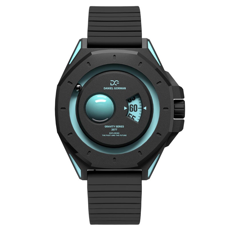 Daniel Gorman Mens Watch Quartz Gravity Series 2077 Silicone Strap Waterproof Orbital Luminous Futuristic SpaceThemed Wristwatch Uranus - Image 2