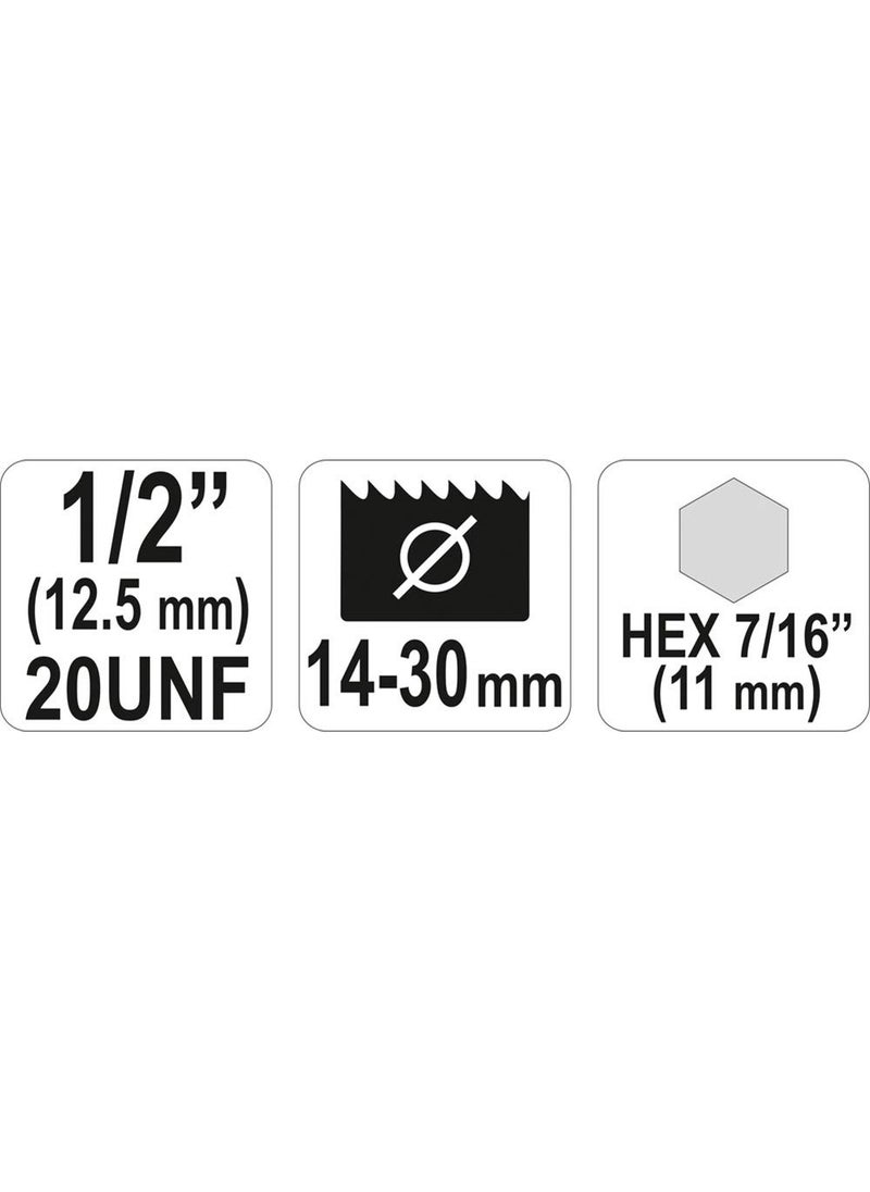 Yato Yato YT3370 Arbor For Hole SawsSuitable for size 1430mmHEX 716 inchSDS PlusArbor AdaptorDrillSteel Arbor Bimetal Hole Saw Smooth CutterMechanicalAutomobileIndustrial ToolsPower ToolsWood steel and black  - Image 2