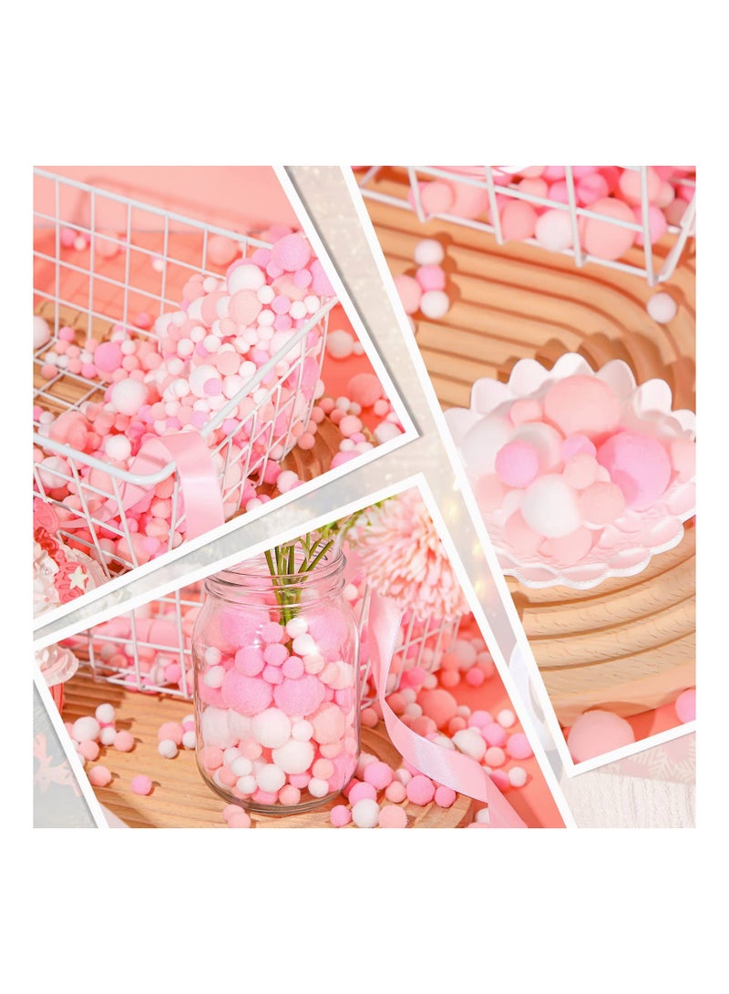 1200 Pcs Multicolor Craft Pom Poms for Kids DIY Arts and Crafts Mini Puff Balls in Assorted Sizes Ideal for Decoration - Image 5