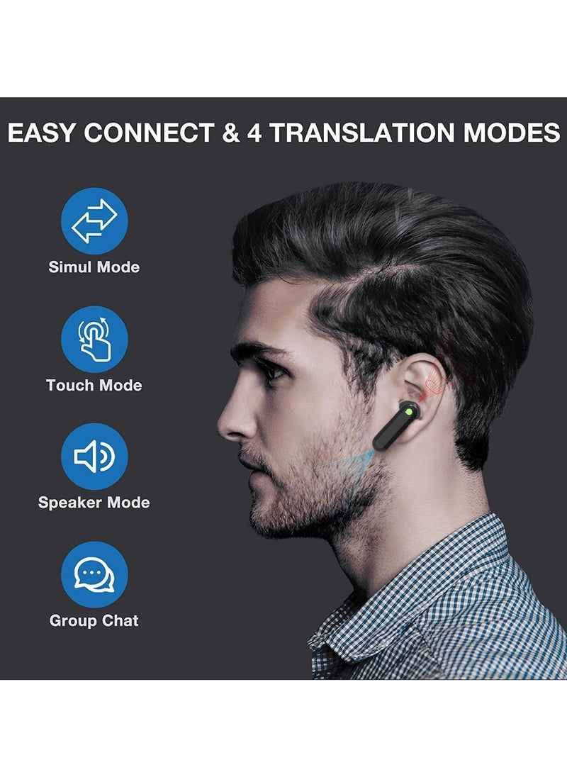 Timekettle - Timekettle WT2 Edge - Two-Way Instant Translation, Language Translator Device with 40 Languages ​​and 93 Accents Online, Offline Translator Earbuds with App for iOS and Android (Black) - Image 1