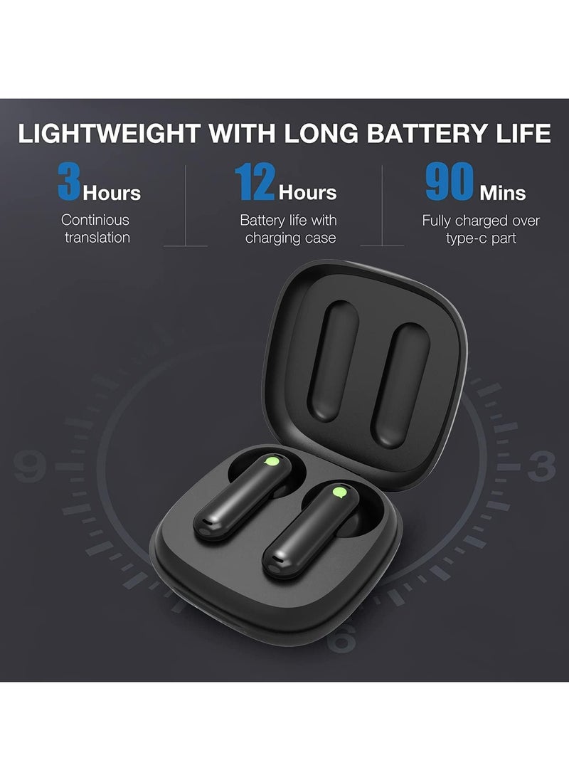 Timekettle - Timekettle WT2 Edge - Two-Way Instant Translation, Language Translator Device with 40 Languages ​​and 93 Accents Online, Offline Translator Earbuds with App for iOS and Android (Black) - Image 1