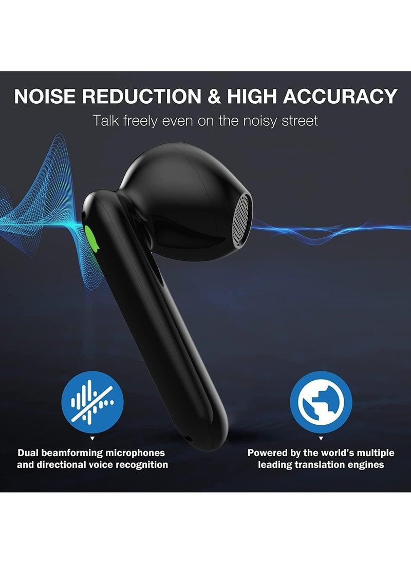 Timekettle - Timekettle WT2 Edge - Two-Way Instant Translation, Language Translator Device with 40 Languages ​​and 93 Accents Online, Offline Translator Earbuds with App for iOS and Android (Black) - Image 1