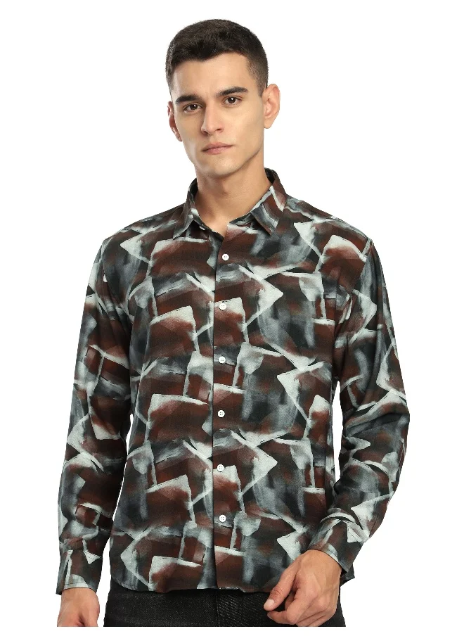 بيونغ Brown Ethereal Printed Shirt