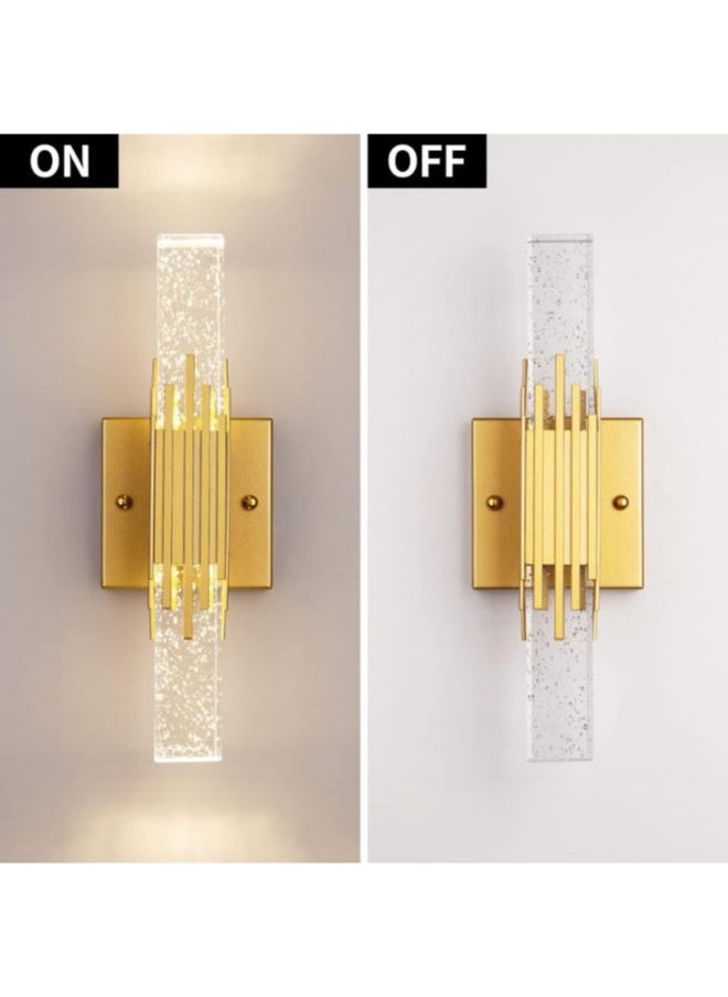 A F N Lighting - A F N LIGHTING Modern Gold Wall Sconce - Elegant Brass Finish, Indoor Wall Light Fixture for Living Room, Bedroom, Bathroom, or Hallway - Warm LED Compatible - Image 1