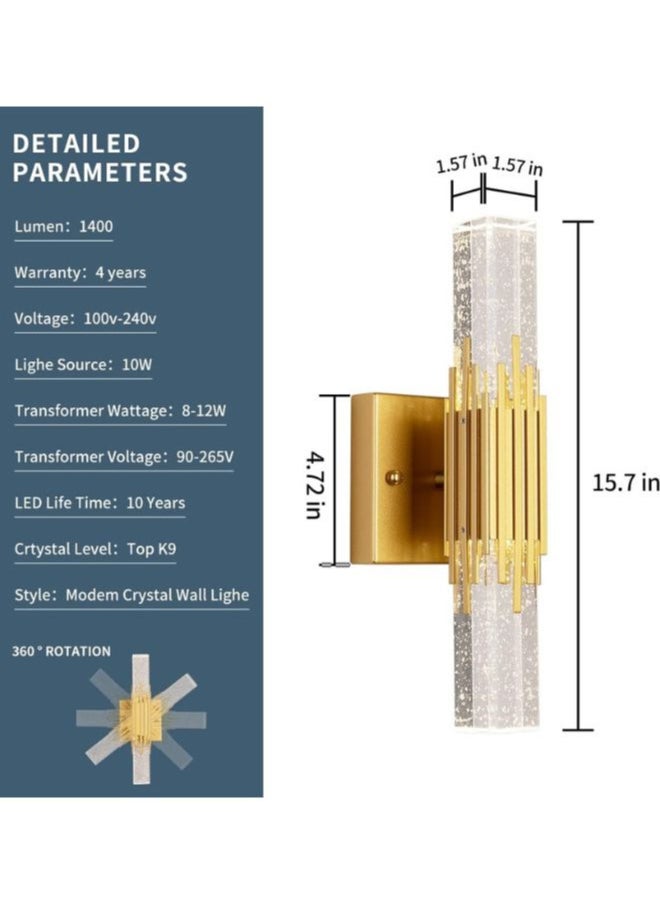 A F N Lighting - A F N LIGHTING Modern Gold Wall Sconce - Elegant Brass Finish, Indoor Wall Light Fixture for Living Room, Bedroom, Bathroom, or Hallway - Warm LED Compatible - Image 1