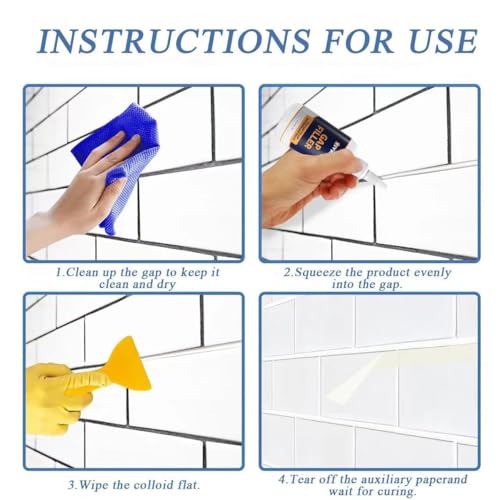 VIVNITS Tiles Gap Filler Waterproof, Gap Sealant, Grout, White Cement Paste Tube, Gap Filler for Walls and Joints, Waterproof Sealant, Tile Gap Filler Tube for Kitchen, Bathroom (560 ML) - Image 3