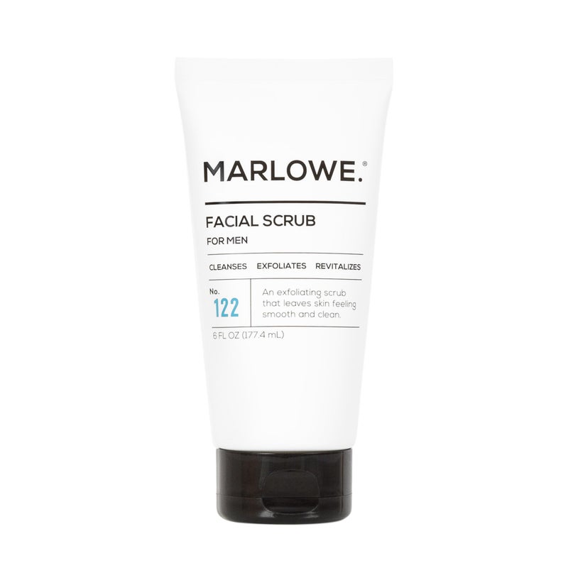 MARLOWE No 122 Facial Scrub 6 oz Gentle Face Exfoliator with Apricot Seed Powder  Pumice Cleanses  Smooths Fresh Pine  Agarwood Scent