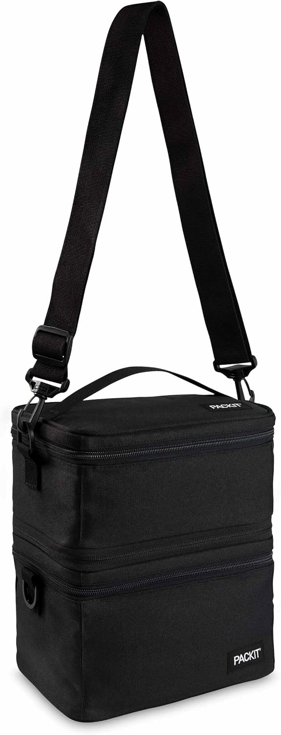PACKIT PackIt MOD 3IN1 Lunch Box Black Triple Function System Insulated and Freezable with ECOFREEZE Technology Removable Crossbody Strap Top Handle Designed for Fresh Office or Work Lunches  - Image 4