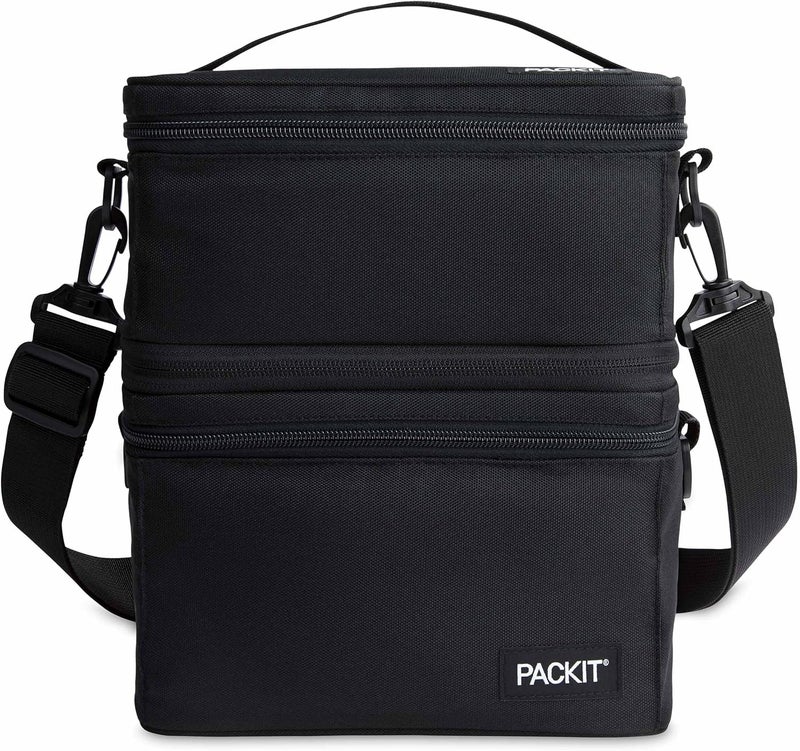 PACKIT PackIt MOD 3IN1 Lunch Box Black Triple Function System Insulated and Freezable with ECOFREEZE Technology Removable Crossbody Strap Top Handle Designed for Fresh Office or Work Lunches  - Image 1