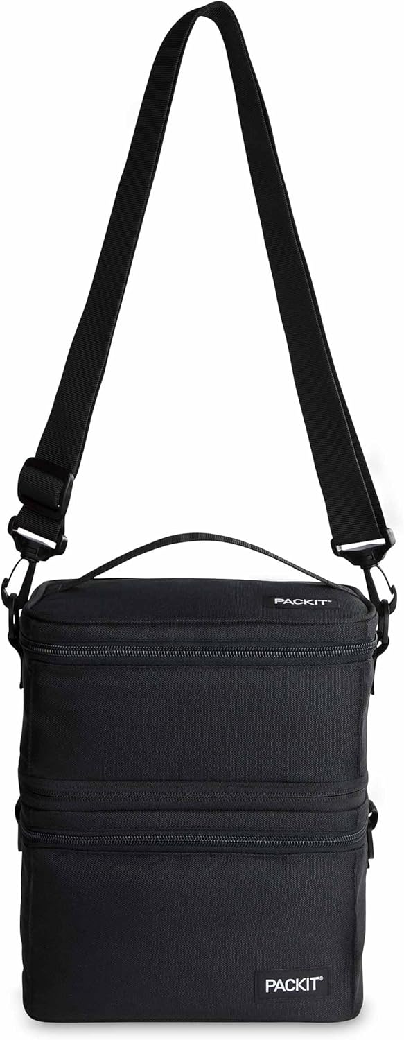 PACKIT PackIt MOD 3IN1 Lunch Box Black Triple Function System Insulated and Freezable with ECOFREEZE Technology Removable Crossbody Strap Top Handle Designed for Fresh Office or Work Lunches  - Image 3