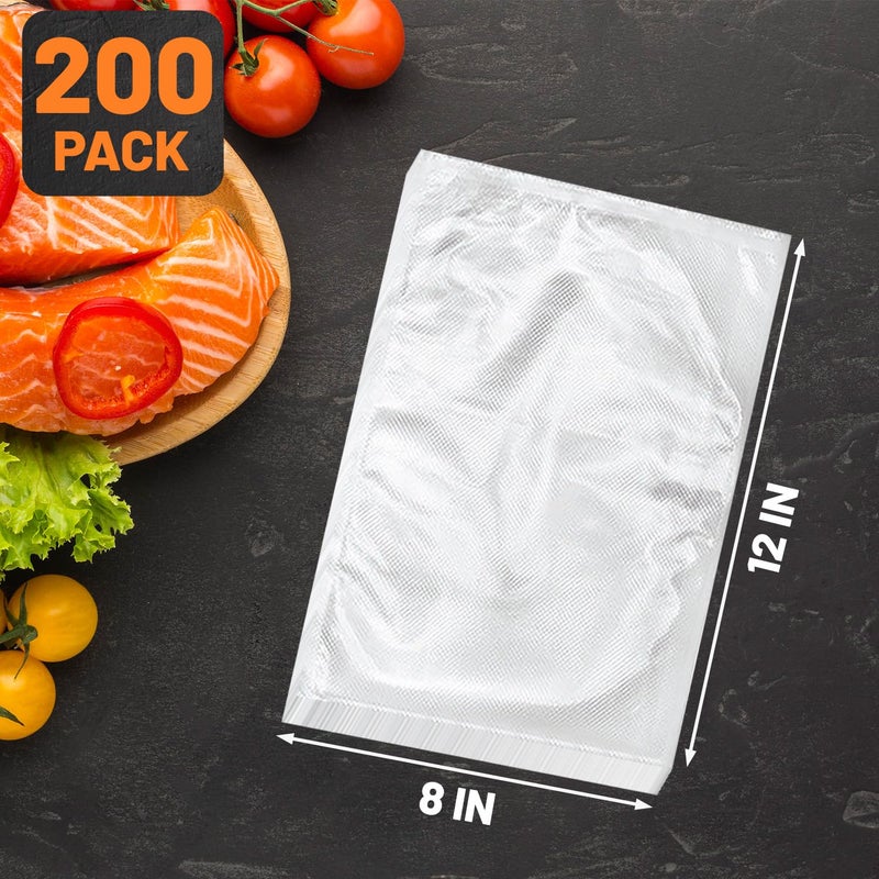 Selefrecos Vacuum Sealer Bags, 200 Quart BPA Free 8x12 Inch Vacuum Seal Bags for Food Saver, Seal a Meal, Weston. Heavy Duty Commercial Grade Vacuum Food Storage Bags for Sous Vide Freezer Vac Storage Meal Prep - Image 5