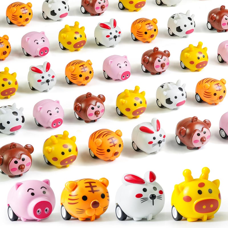 Beestech 33 Pcs Mini Animal Pull Back Toy Cars for Boys Girls Kids Toddlers Party Favors Teacher Classroom Treasure Box Prizes Pinata Fillers Goodie Bag Stuffers Bulk Toys for Easter Valentine - Image 3