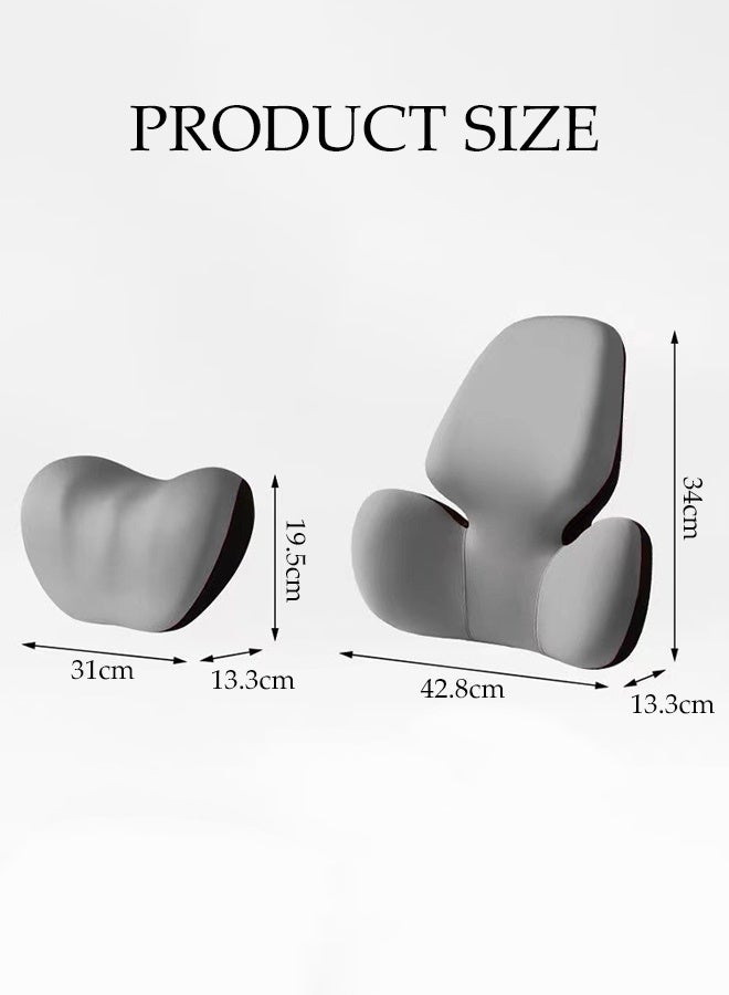DUNISO Car Lumbar Support Pillow and Car Headrest Neck Pillow Set Memory Foam Car Headrest Pillows Cars Seat Head Lumbar Cushion Car Seat Pillow Comfortable Neck Pillow Multi-Use Lumbar Support Pillow Cars Seat for Car, Office Chair and Home Chair - Image 3