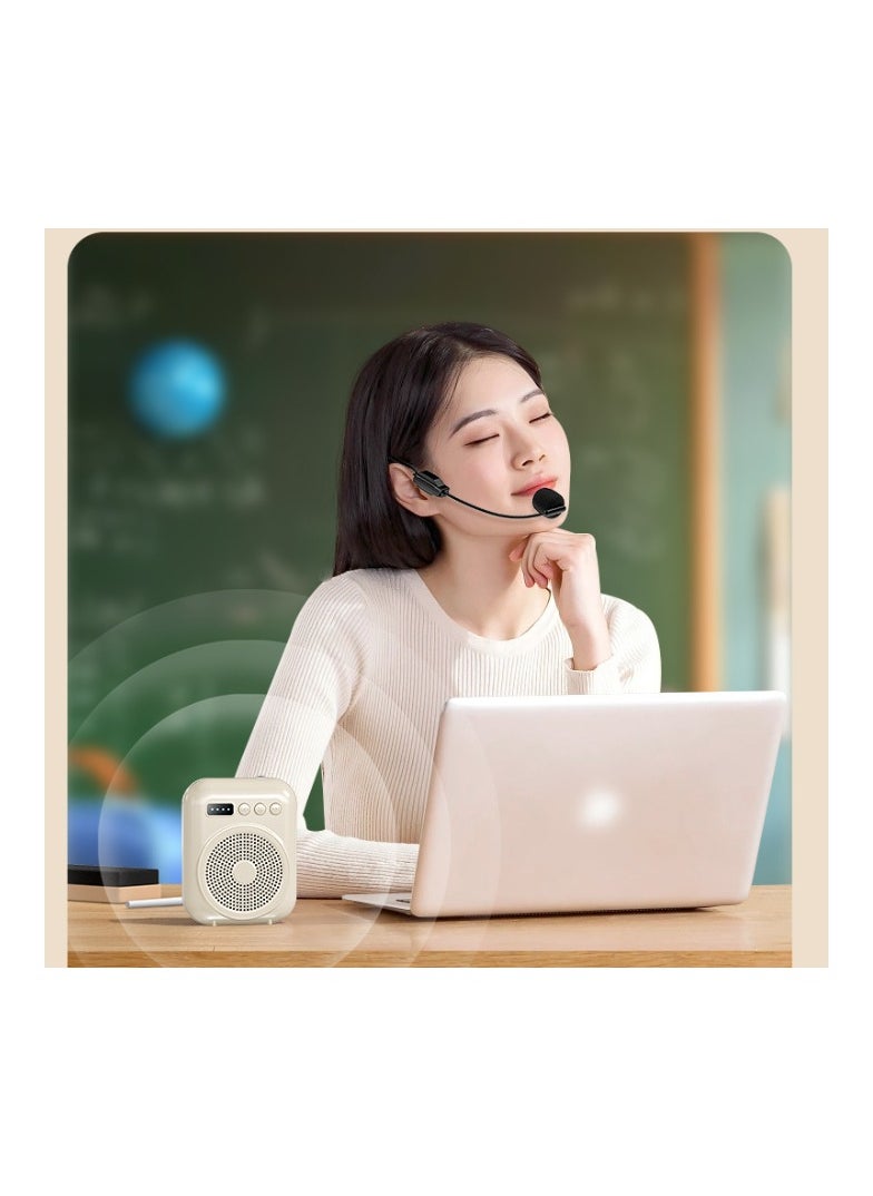 Generic - Voice Amplifier with Wired Microphone Headset, Portable Rechargeable PA System Speaker Personal Microphone Speech Amplifier, Loudspeaker for Teachers, Tour Guides/Coaches Metting/Yoga/Fitness - Image 1