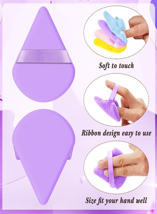 Skylety 120 Pieces Powder Puff Soft Triangle Makeup Puff Sponge Beauty Puff for Loose Powder Cosmetic Foundation Blender Dry Contouring Tools Women Thanksgiving Christmas Gift, 5 Colors (Bright Color) - Image 3