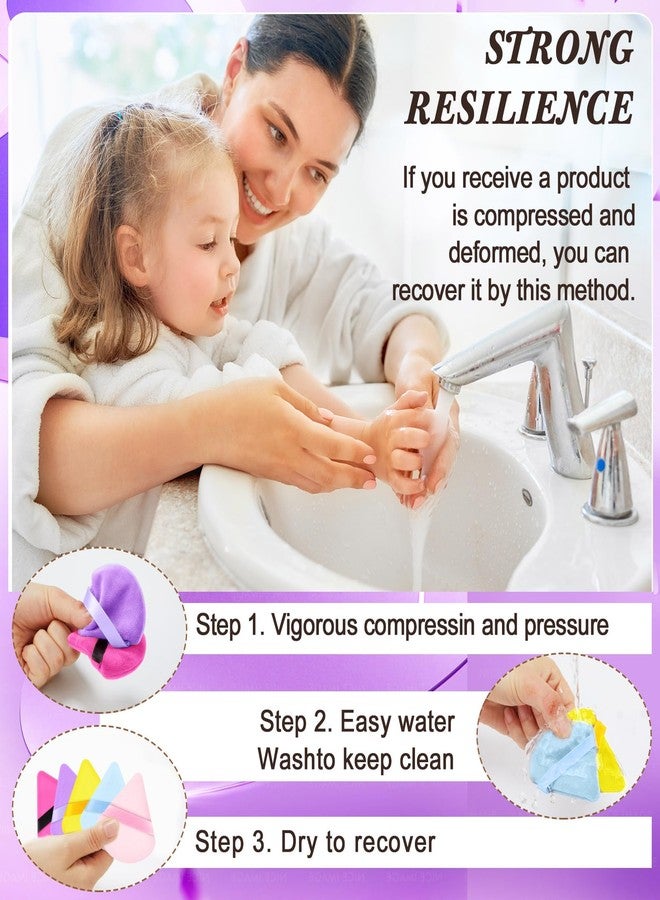 Skylety 120 Pieces Powder Puff Soft Triangle Makeup Puff Sponge Beauty Puff for Loose Powder Cosmetic Foundation Blender Dry Contouring Tools Women Thanksgiving Christmas Gift, 5 Colors (Bright Color) - Image 5