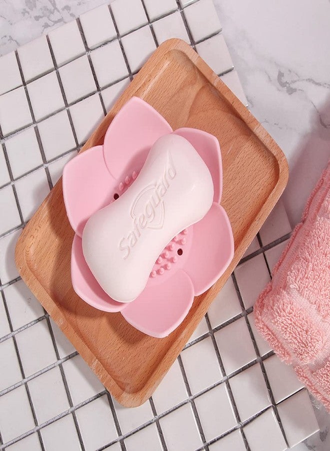 EARTHCONE Flower Soap Dish Holder Soap Saver with Drain Holes Silicone Soap Case for Bathroom and Kitchen (1Pcs) - Image 5