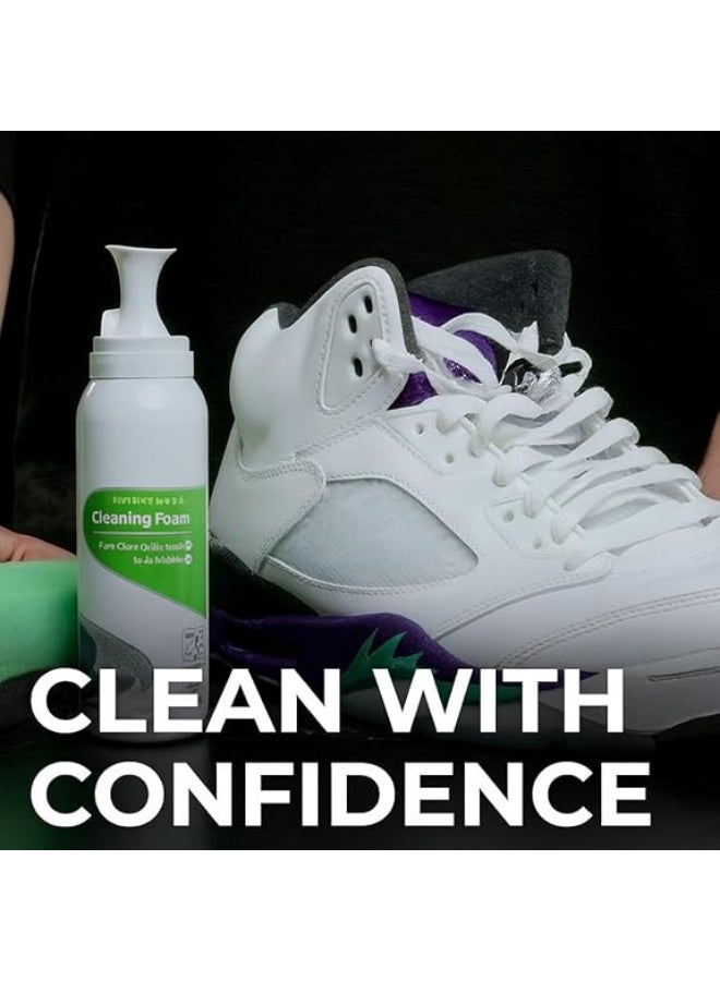 منظف أحذية رغوي Foam Shoe Cleaner احترافي مع فوطة تنظيف 150 مل لإزالة الأوساخ والبقع من الكوتشي والأحذية الرياضية – مناسب للجلد والقماش وآمن على الألوان وسهل الاستخدام - Image 3