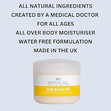 Marble Hill SheaSalve 100 Shea Butter 100g Soothing Balm for Skin Prone to Eczema Dry Skin Psoriasis Cracking Hands Nails Pregnancy Stretch Marks Nappy Rash Dribbling Massage - Image 2