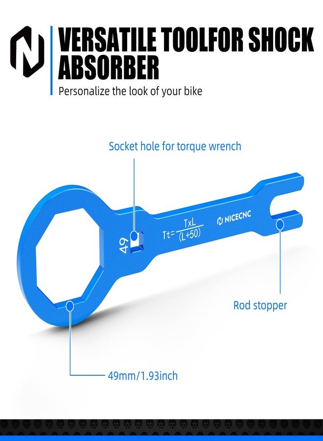 NICECNC Motorcycle Front Fork Cap Wrench 49mm Compatible with HONDA CRF 450R 09-14,Compatible with YAMAHA YZ125/250 06-20 YZ250F 06-20 YZ450F 06-20 YZ125X 17-20,See fitment - Image 2