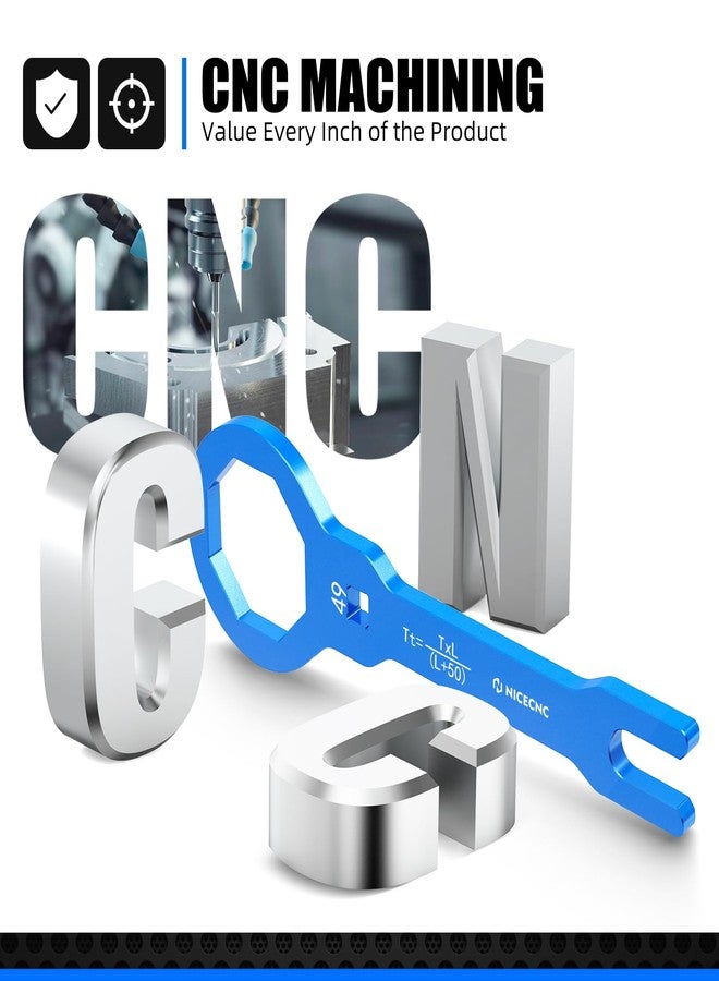 NICECNC Motorcycle Front Fork Cap Wrench 49mm Compatible with HONDA CRF 450R 09-14,Compatible with YAMAHA YZ125/250 06-20 YZ250F 06-20 YZ450F 06-20 YZ125X 17-20,See fitment - Image 5