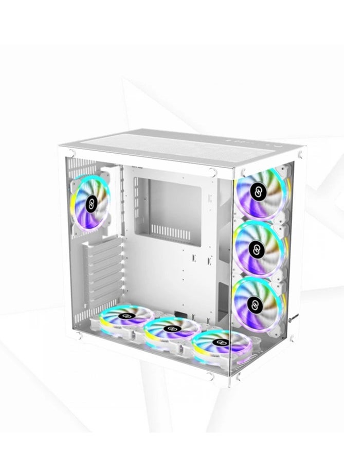 highend High End Gaming COVID 55 ATX 7 ARGB Fan White Case  - Image 2