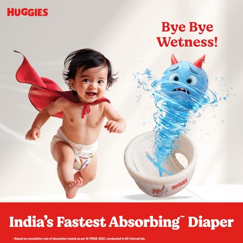 Huggies Complete Comfort Wonder Pants | Pant Style Baby Diapers Small Size (S), 112 Count | India's Fastest Absorbing Diaper, Prevents Diaper Rash, Ideal for 4 to 8 Kgs (56 Count, Pack of 2) - Image 2