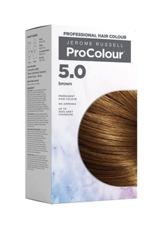 Jerome Russell ProColour Brown 5.0 Permanent Hair Colour Ammonia Free Hair Dye for Full Grey Coverage Shine and Colour Retention with Brazil Nut Oil  - Image 1