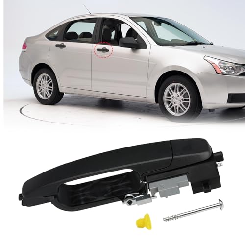 Moonlinks Compatible with Ford Focus 2008 2009 2010 2011 Exterior Door Handle, Front Right Passenger Side Replaces 8S4Z-5422404-AA, Cap w/o Keyhole 8S4Z-5422088-AA, Bracket 8S4Z-5426684-B Matte Black - Image 1
