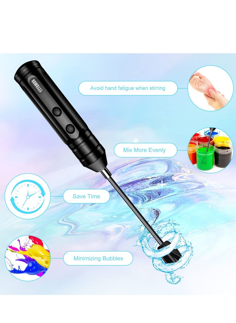 SYOSI - Epoxy Resin Mixer Handheld Rechargeable Powerful and Slow Motor for Epoxy Resin with 2pcs Epoxy Mixer Paddles Silicone Paint Mixing Without Bubbles DIY Crafts Jewelry Resin Casting - Image 1