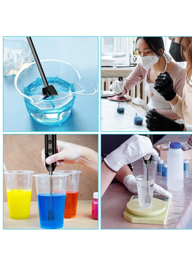 SYOSI - Epoxy Resin Mixer Handheld Rechargeable Powerful and Slow Motor for Epoxy Resin with 2pcs Epoxy Mixer Paddles Silicone Paint Mixing Without Bubbles DIY Crafts Jewelry Resin Casting - Image 1