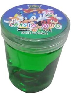 Smart Slime Crystal Mud with squishy Character in a Plastic Jar Sonik Style (Green) 