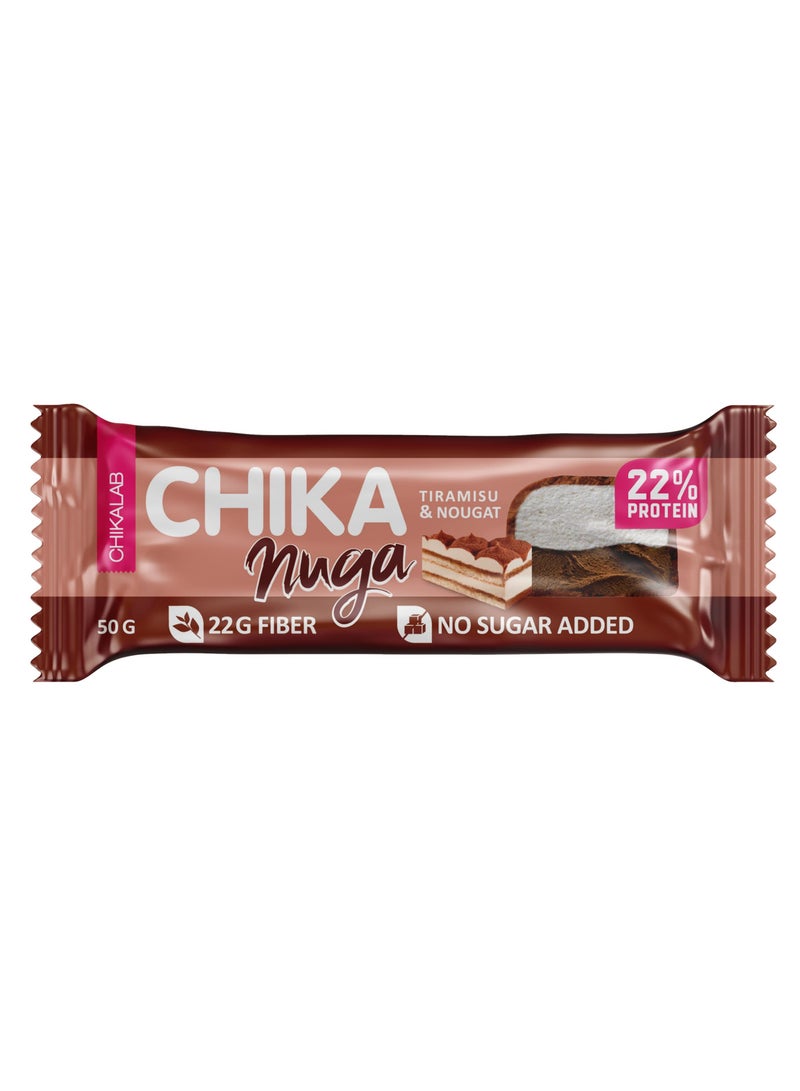 Chikalab Chika Nuga Protein Bar with Tiramisu and Nougat No Sugar Added 12x50g - Image 2