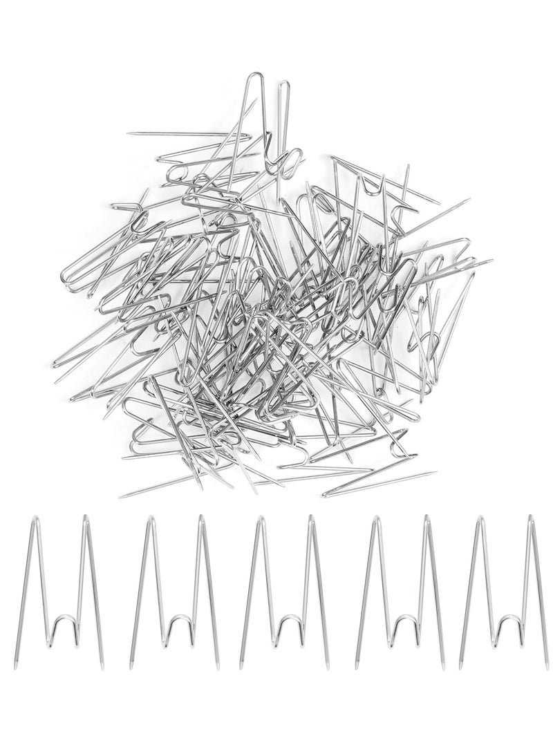 Fabric Panel Wall Wire Hooks，100pcs Stainless Steel Cubicle Hooks Wall Clips Picture Hangers - For Home and Office Decor - Image 1