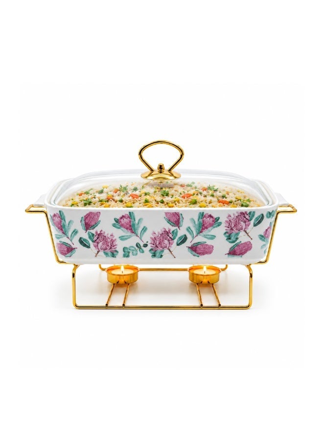 Ceramic Baking Tray with 12Inch  Candle Holder Premium Porcelain Serving and Oven Dish Heat Resistant White Platter for Baking Serving Decor Party and Dining - Image 1