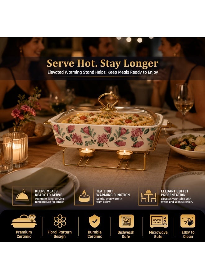 Ceramic Baking Tray with 12Inch  Candle Holder Premium Porcelain Serving and Oven Dish Heat Resistant White Platter for Baking Serving Decor Party and Dining - Image 4