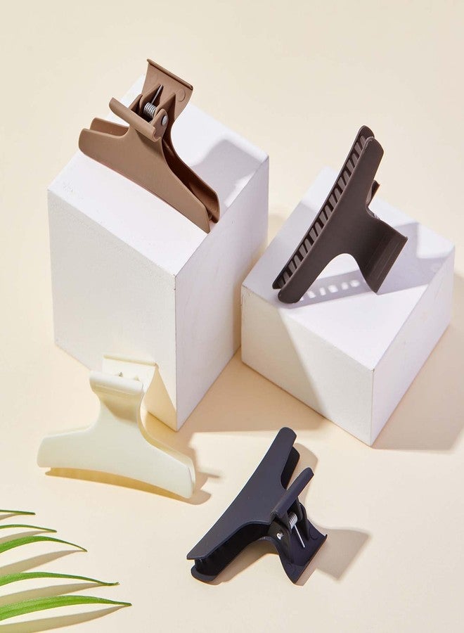 Batiyeer 12 Pcs Butterfly Hair Clips for Styling Sectioning Hair Clips for Women Butterfly Clamps Non Slip Claw Salon Section for Cutting Styling Coloring Thick Thin(Neutral Color) - Image 3