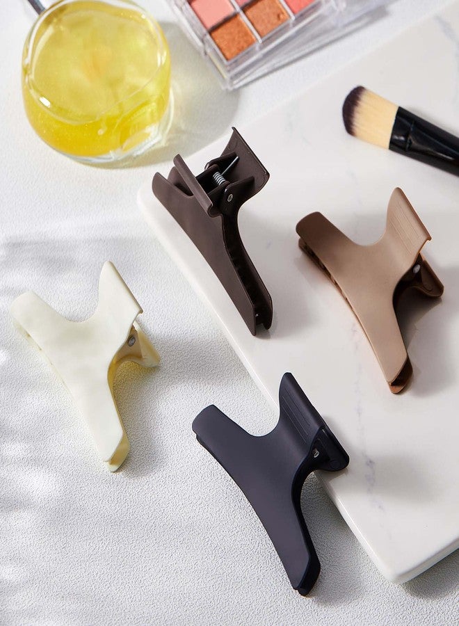 Batiyeer 12 Pcs Butterfly Hair Clips for Styling Sectioning Hair Clips for Women Butterfly Clamps Non Slip Claw Salon Section for Cutting Styling Coloring Thick Thin(Neutral Color) - Image 5