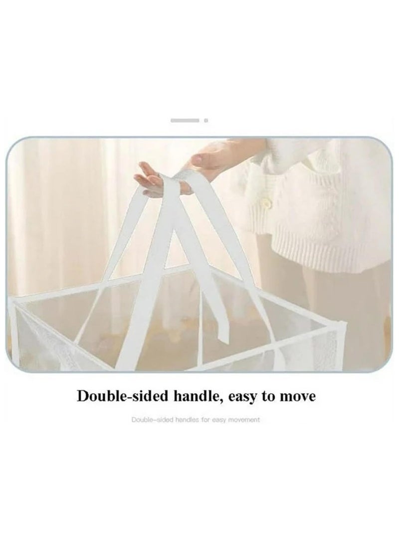 TYCOM Popup Laundry bags Hamper with Handles Portable Durable Collapsible Storage Easy Folding Pop Up Clothes Hampers Basket Foldable for Kids Room College Dorm or Travel Single White.  - Image 2