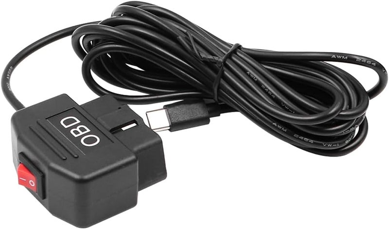 ANCLLO OBD Extension Cable for Dash Cam Type C OBDII Power Cable 12V 24V to 5V 3A with Switch 2 Mode Length of Cable 3.5M - Image 3