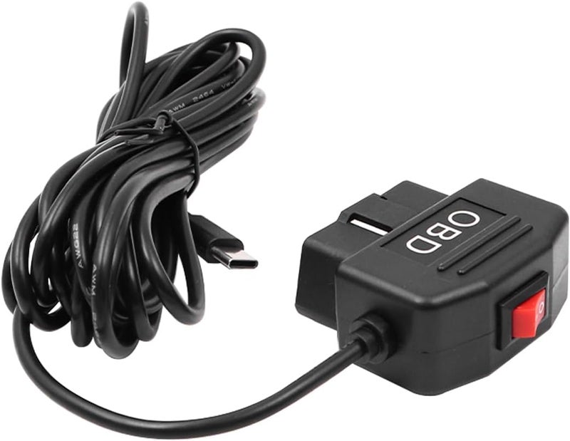 ANCLLO OBD Extension Cable for Dash Cam Type C OBDII Power Cable 12V 24V to 5V 3A with Switch 2 Mode Length of Cable 3.5M - Image 5