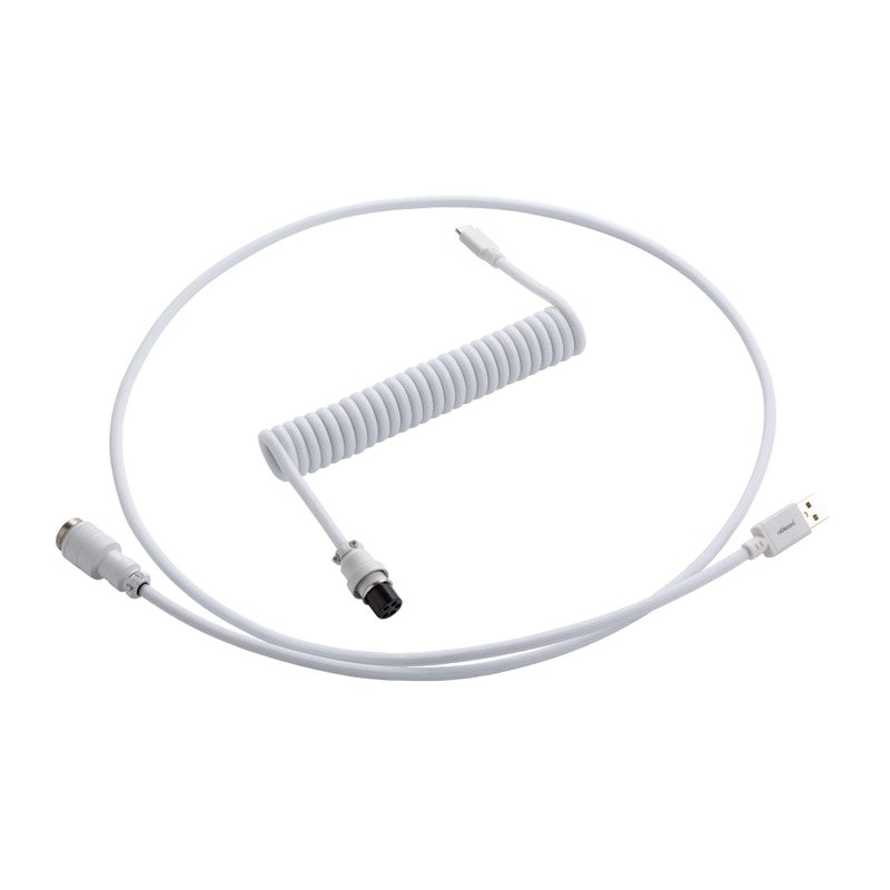 CableMod Pro Coiled Keyboard Cable (Glacier White, USB A to USB Type C, 150cm) - Image 1