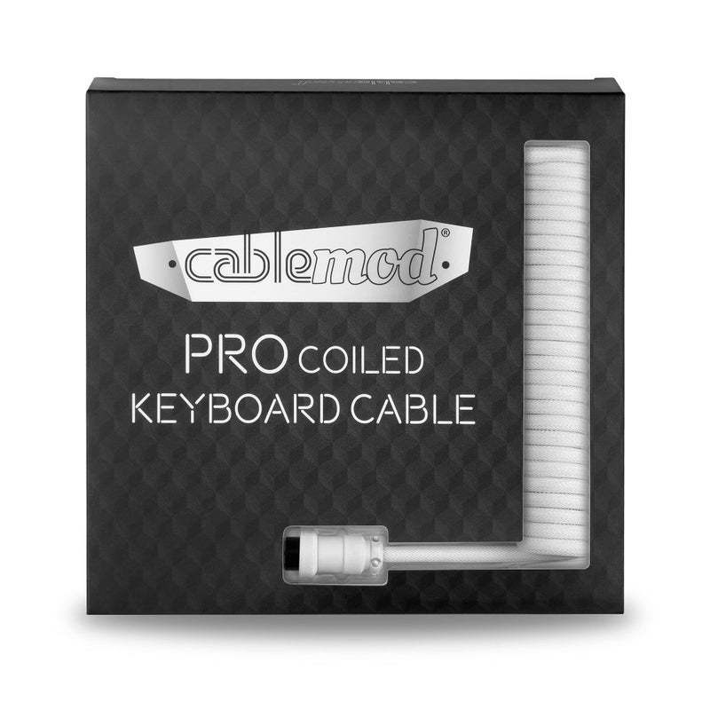 CableMod Pro Coiled Keyboard Cable (Glacier White, USB A to USB Type C, 150cm) - Image 5