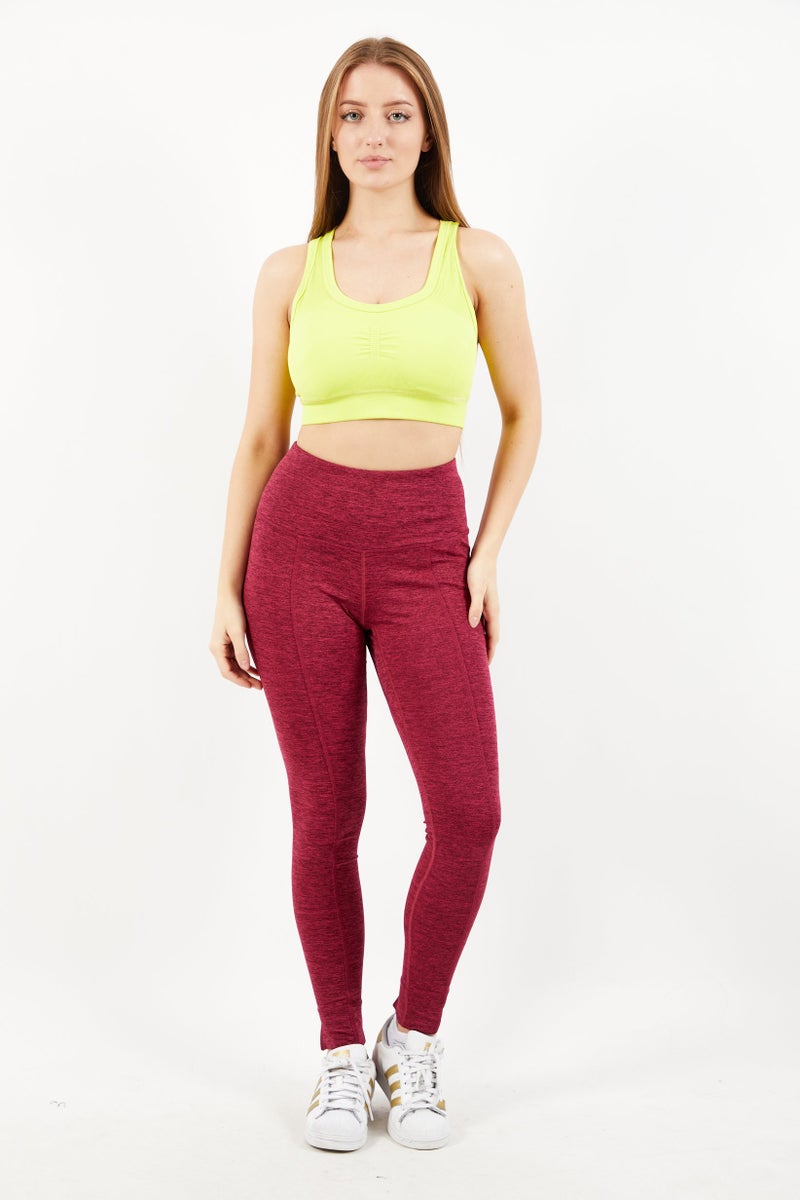 Adidas Women Light Padded Training Sports Bra, Lime Green - Image 4