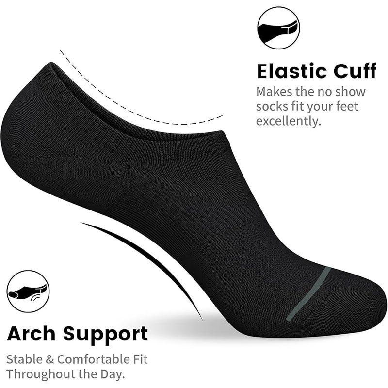 wernies No Show Socks Men 10 Pairs Low Cut Socks Thin Casual Invisible Socks with Non Slip Grips - Image 4