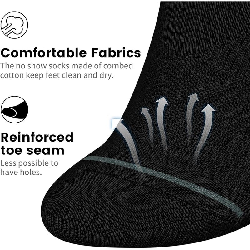 wernies No Show Socks Men 10 Pairs Low Cut Socks Thin Casual Invisible Socks with Non Slip Grips - Image 3